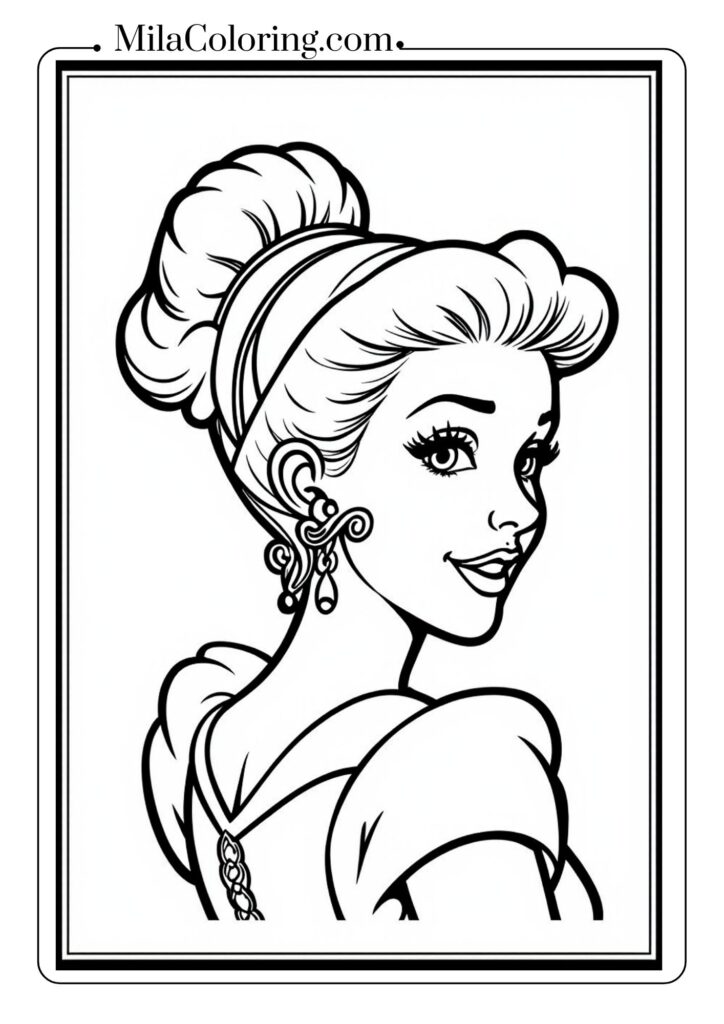 Cinderella with hairstyle suitable for the ball