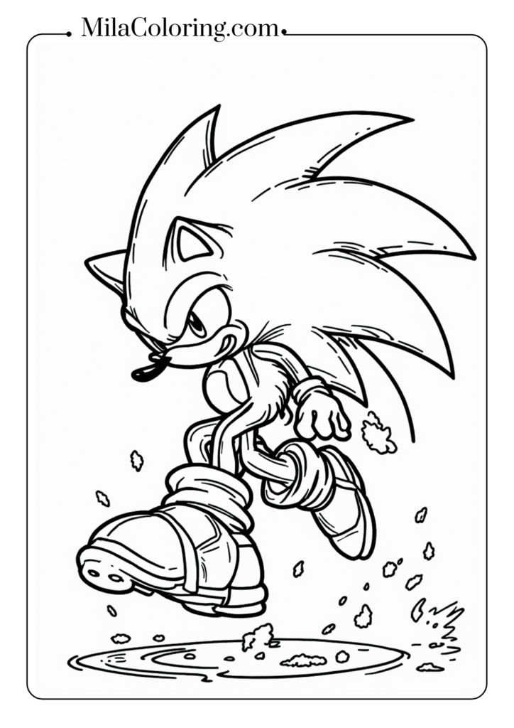 Sonic in his iconic spin dash pose 