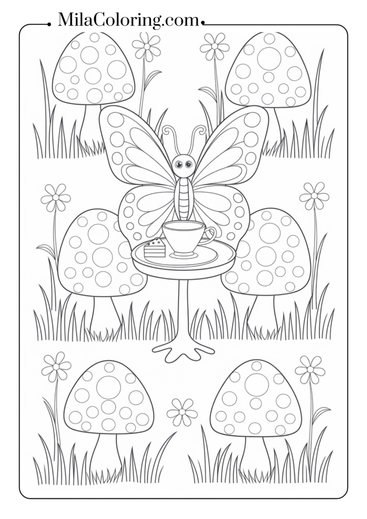 Butterfly Tea Party Scene