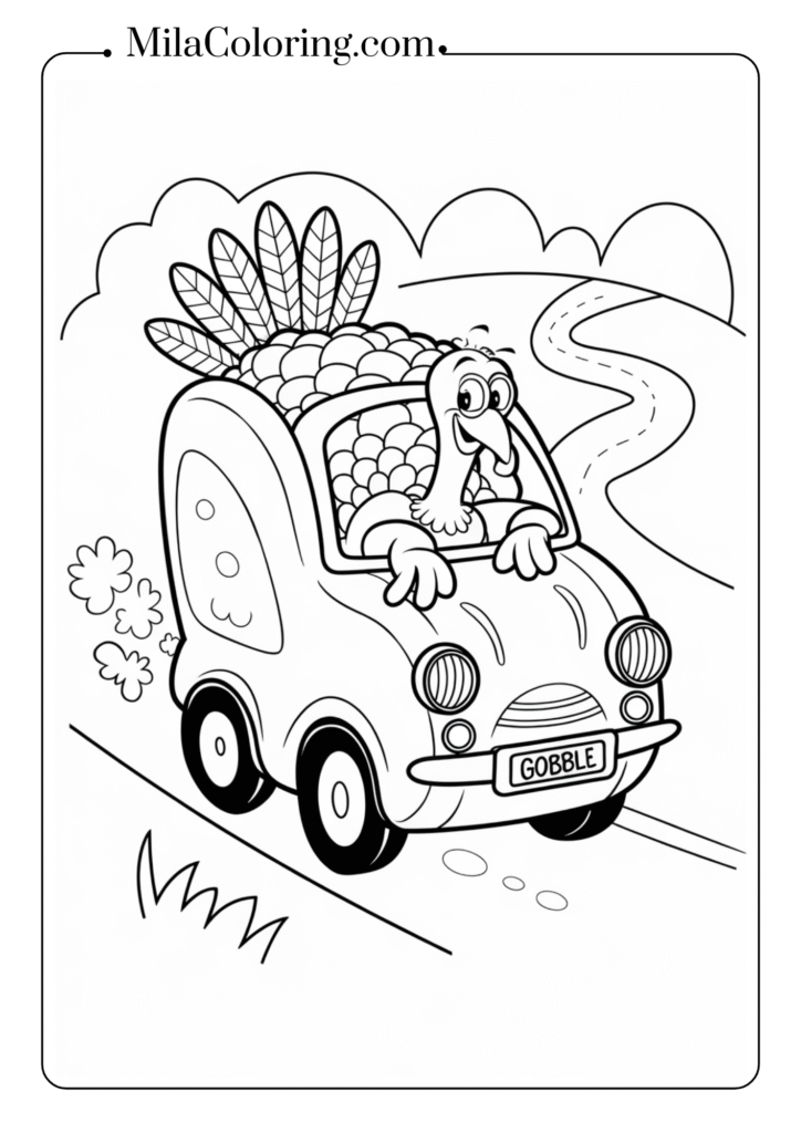 Turkey Driving a Tiny Car Made of Bread