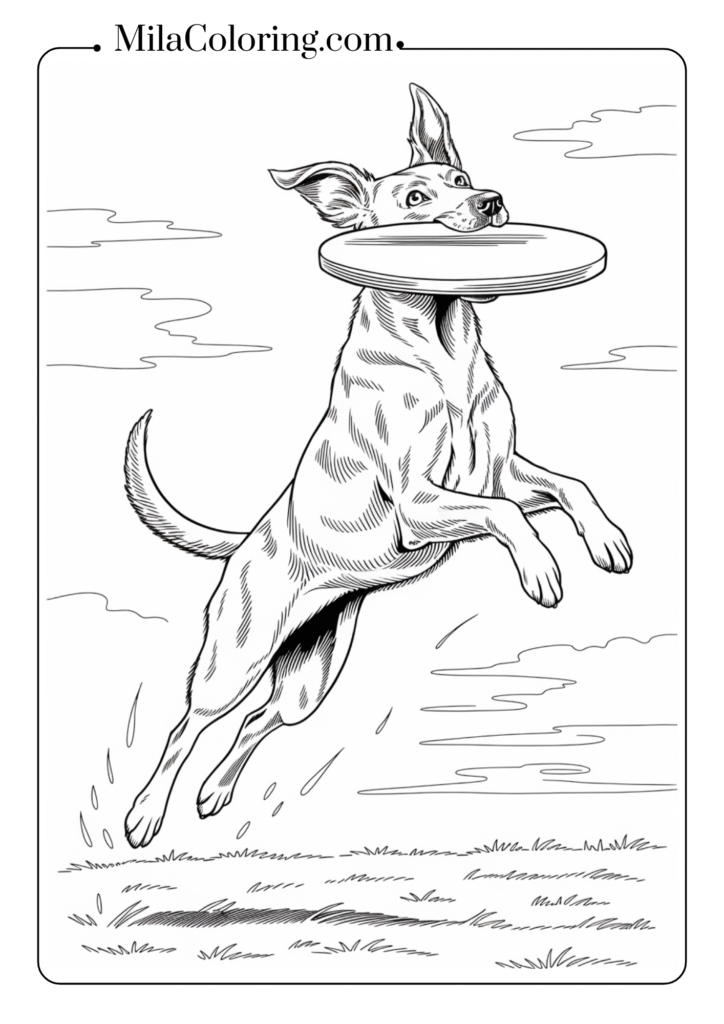 dog leaping high in the air