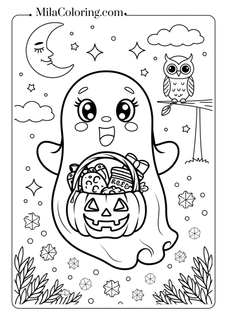 Ghost Having a Halloween Picnic