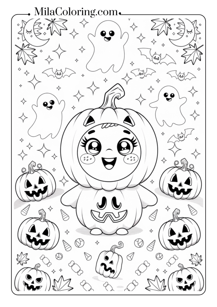 Sweet Character in Pumpkin Costume