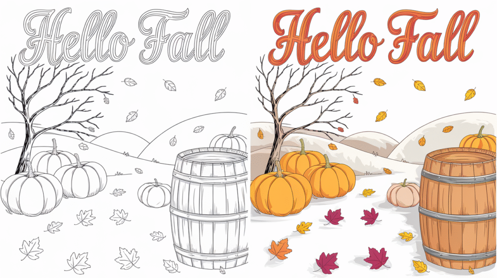 Autumn and Fall coloring pages