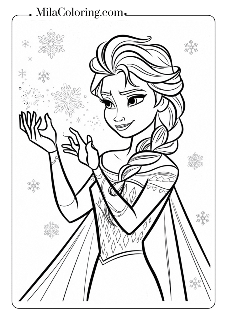 Elsa creating snowflakes