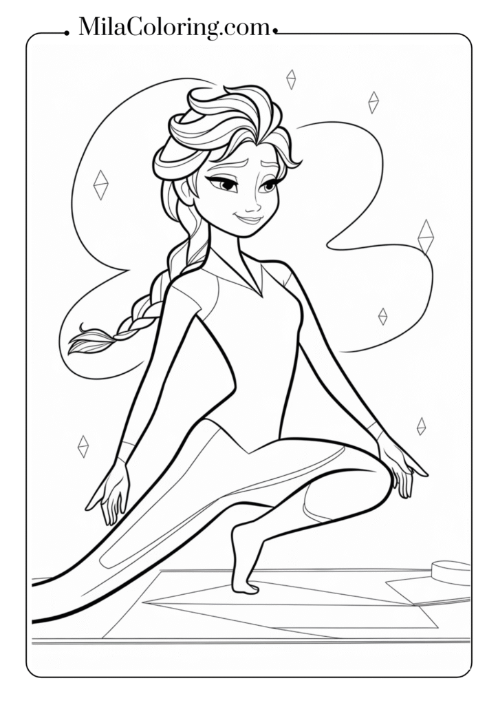 Elsa doing yoga poses