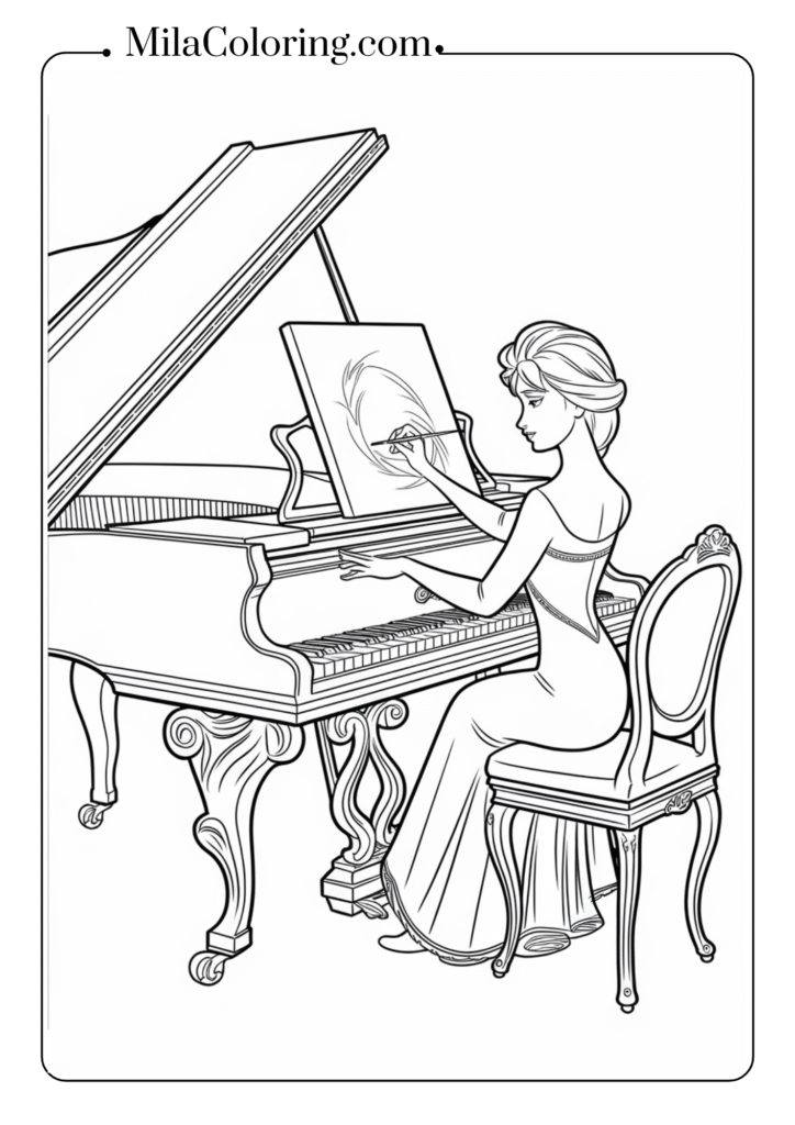 Elsa playing piano