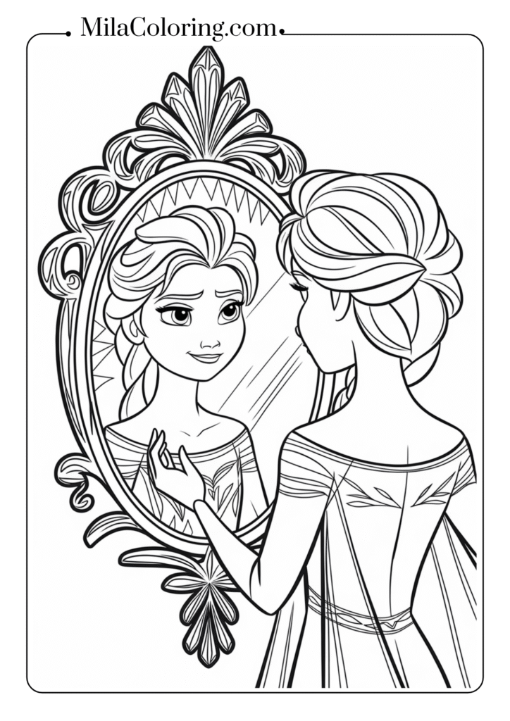 Elsa with ice mirror